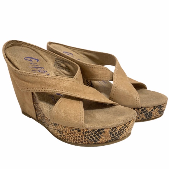 Blowfish | Shoes | Guppy Love Blowfish Tan Slip On Wedge 65 | Poshmark